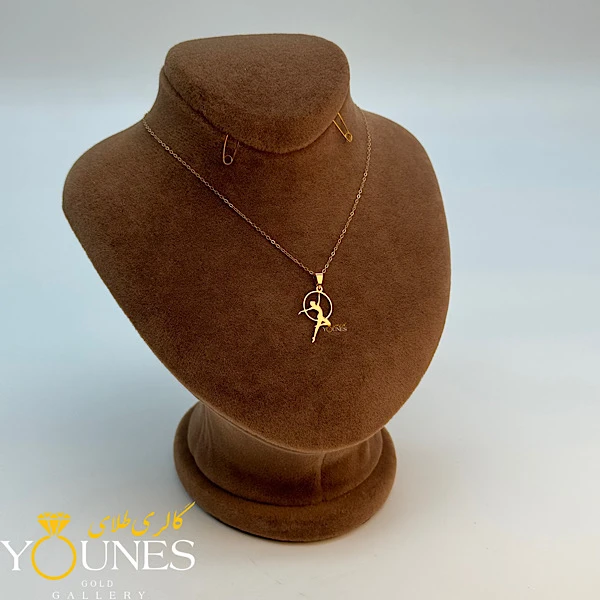 آویز رقص باله مینیمال طلا لیزری